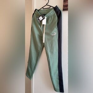 Puma Men's Olive and Black Joggers